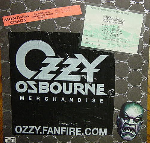 Ozzy Zombie concert goods