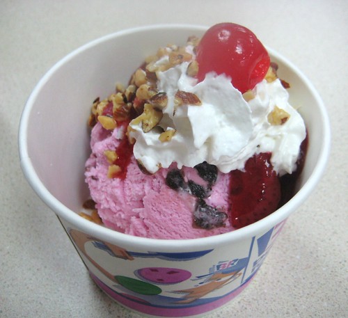 Cherries Jubilee with Strawberry Sundae @ Baskin Robbins Ice Cream by you.