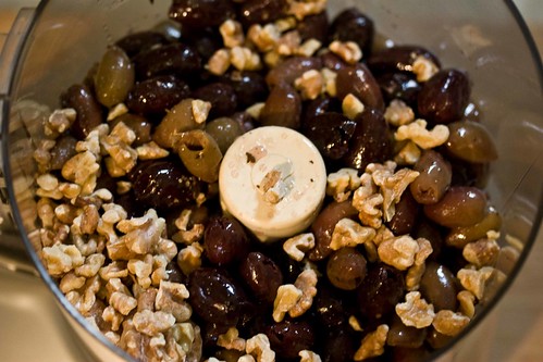 olives and toasted walnuts