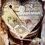Vintage inspired Tinsel Heart Silver Wall Hanger