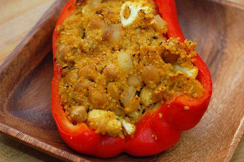 Stuffed Red Bell Pepper with Couscous