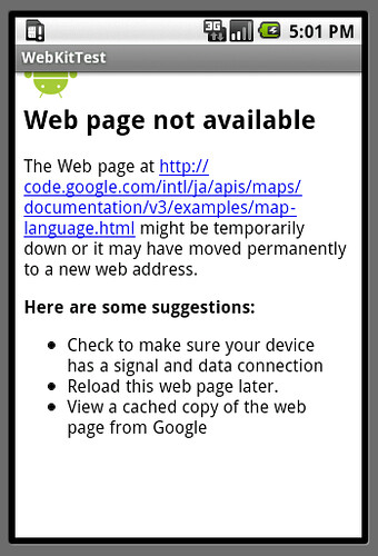 Web page not available