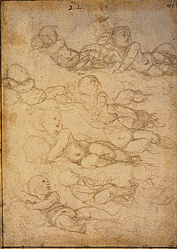 1511  Raphael    Study for an infant Christ  Metalpoint on pink prepared paper  16,8x11,9 cm  Londres, British Museum