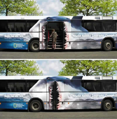 독창적인 버스 광고들