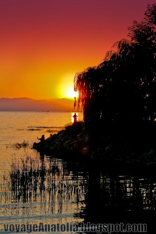 Sunset at Lake Beysehir by voyageAnatolia.blogspot.com