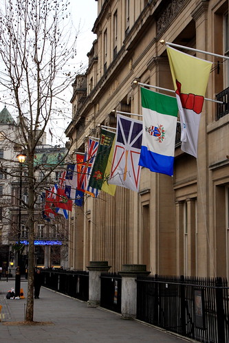 provincial flags of canada. Canada House in London which is showing the provincial flags of Canada