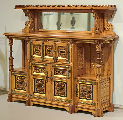 Wood cabinet, by Charles Bevan, made by Marsh and Jones, Leeds, England, ca. 1865, at the Saint Louis Art Museum, in Saint Louis, Missouri, USA