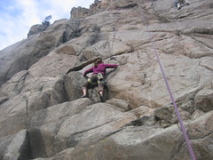 Kristi Approaching First Bolt of Topless Etiquette (5.8)