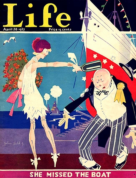John Held Jr, Life, She Missed the Boat, April 28, 1927