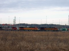 Eastbound BNSF Railway freight train. Hodgkins Illinois. January 2007.