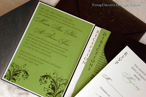 Tropical Theme Blue and Green Wedding Invitations2