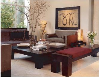 Minimalist design for the living room with a brown color