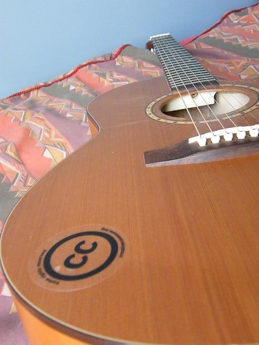 CC sticker on guitar