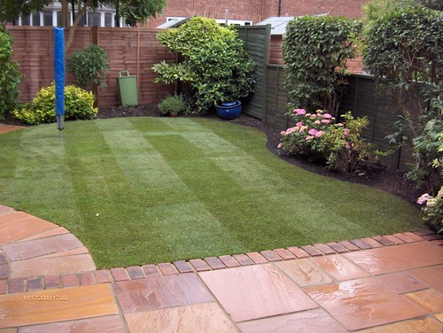 Indian Sandstone Patio and Lawn Image 27