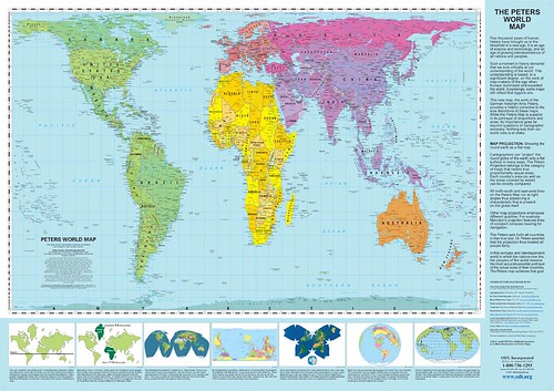 Peters Projection World Map (35" x 51") by inju