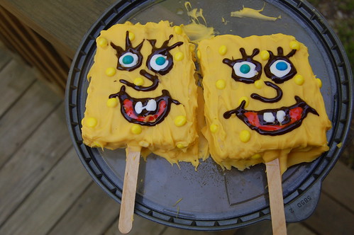 Spongebob Rice Krispie treats