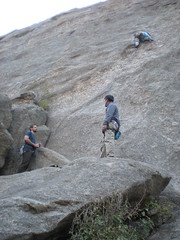 Clare Climbing and Men Talking