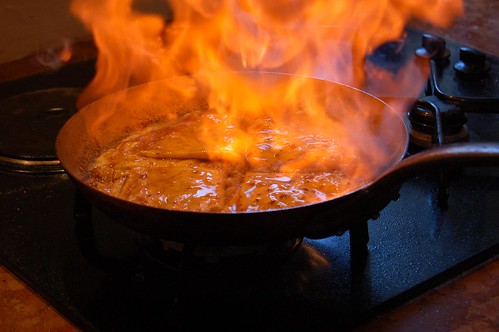 crepes suzette flambes