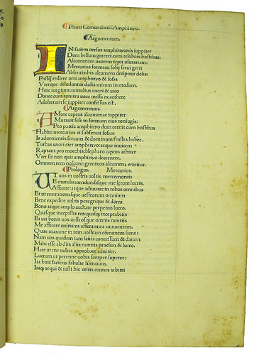 Illuminated initial from Plautus: Comoediae