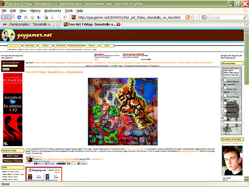 tOKKa's " ..Famicomplex:: 'Donatello v. Mechaturtle "  featured on GAYGAMER.NET Fan Art Friday // 012320099