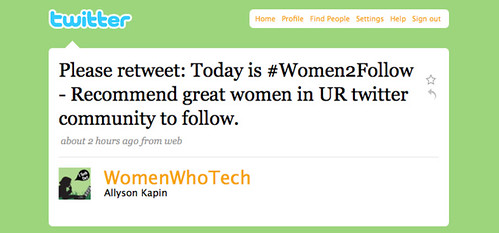Today is #Women2Follow - Recommend great women in UR twitter community to follow.