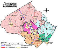 Montgomery County Maryland Council Districts map