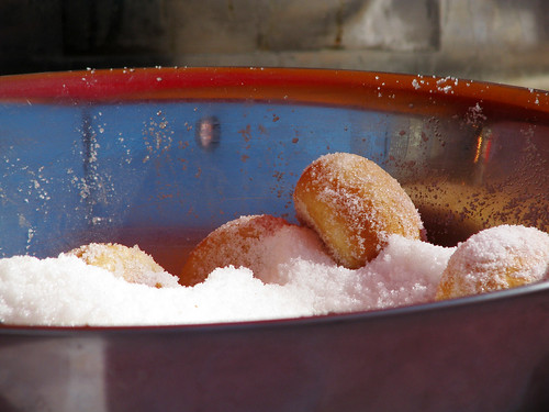 fresh cooked jam donuts