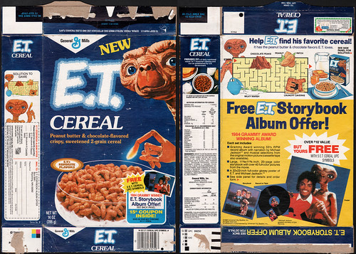 General Mills - E.T. Cereal box - Storybook Album offer - 1984