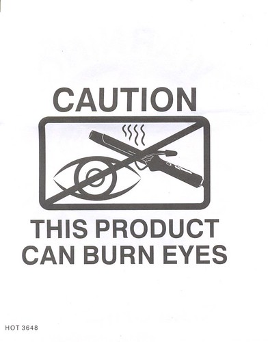curling iron warning by you.