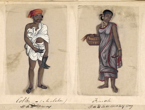 025- Zapatero Malabar y su mujer-Seventy two specimens of castes in India 1837