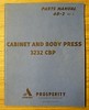 #68-2 rev.2 parts manual cabinet and body press 3232 CBP