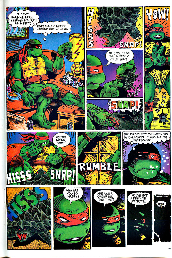 "Raphael : Snapper"   by Rick McCollum  with Tom Anderson and Peter Laird  { Turtle Soup #2 } pg.2 (( December 1991 ))