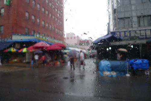 Seoul market during the rain