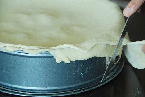 trimming dough