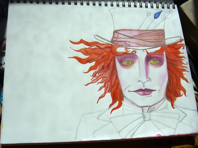 mad hatter depp style WIP by Julee Herrmann HeArt Collective