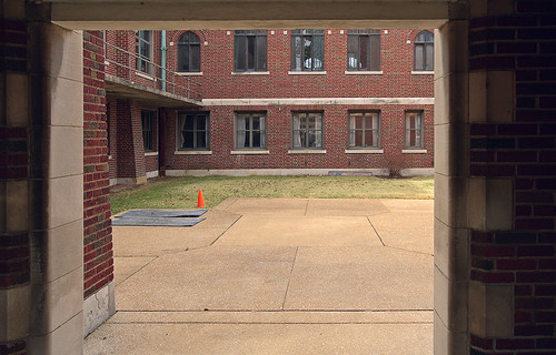 The former Christian Brothers College High School, in Clayton, Missouri, USA - courtyard