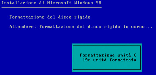 formattazione windows 98