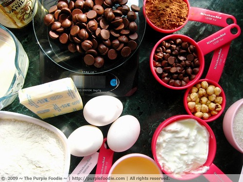 Ingredients for Triple Chocolate Devil's Food Cake