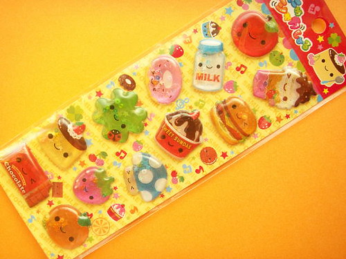 Kawaii Cute Qlia Puffy Shaker Sticker Tiny Beads Inside Japan