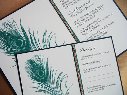 They are having a peacock feather turquoise inspired theme for their wedding