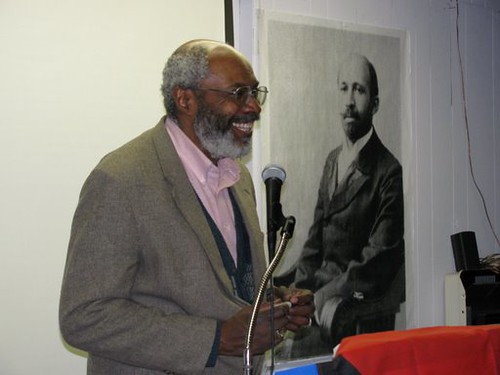 Abayomi Azikiwe, editor of the Pan-African News Wire, addressing the MECAWI forum entitled: "African-Americans Speak Out for Palestine" on January 31, 2009. (Photo: Alan Pollock) by Pan-African News Wire File Photos