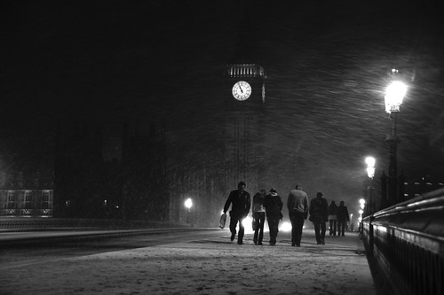 Snowy London: Westminster Bridge