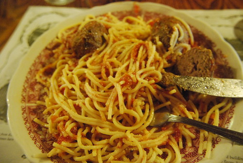 Spag and meatballs @ The Spaghetti Factory