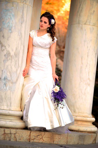 Pretty Bride In Her Wedding Dress