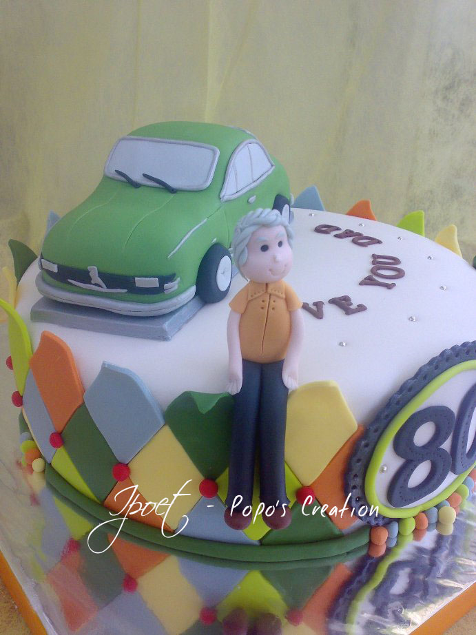 Grandpa & Green Car Cake
