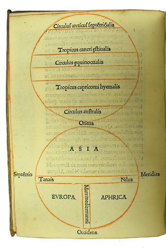 Woodcut map and diagram of the world in Lilius, Zacharias: Orbis breviarium