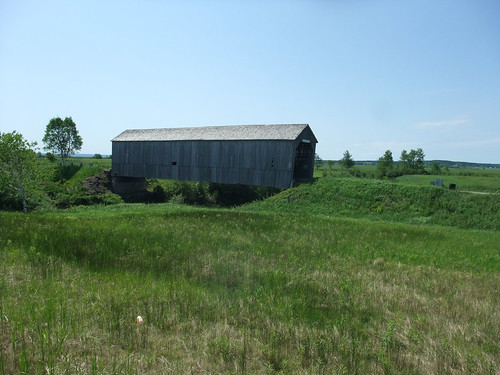 covered bridge from road