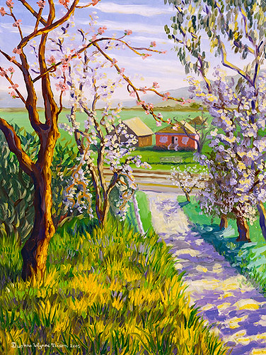 oil paintings of trees. Blossomming Almond Trees and
