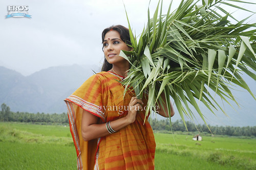 Lara Dutta as a village woman in the movie Billu Barber