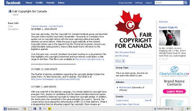 Facebook group Fair copyright for Canada